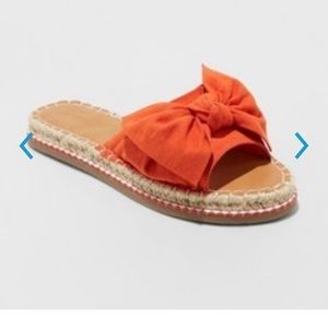 Sigma Espadrille Knotted Bow Sandals Orange